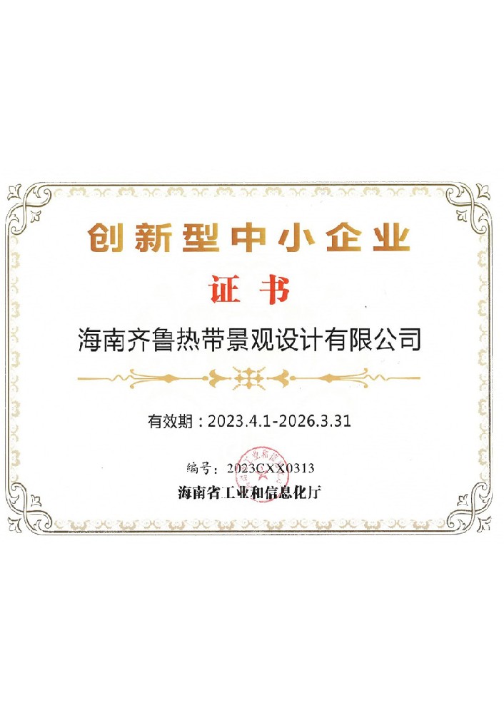 立异型中小企业证书